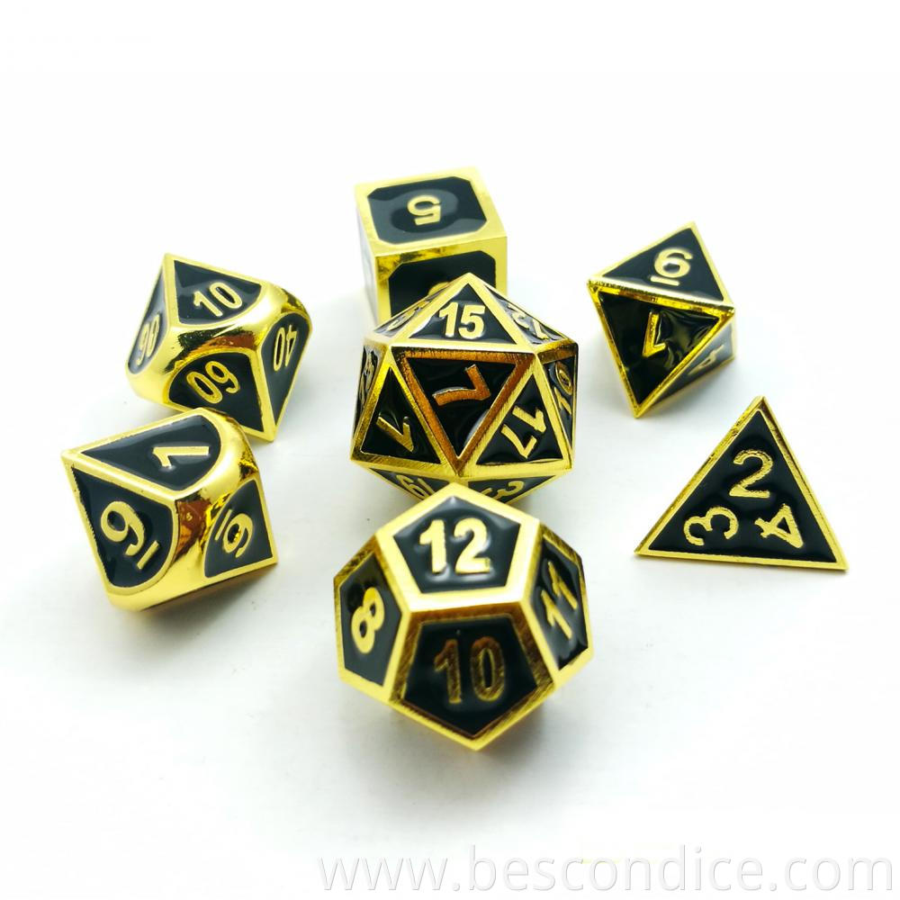 Solid Metal Enamel Polyhedral Dnd Dice Set 1